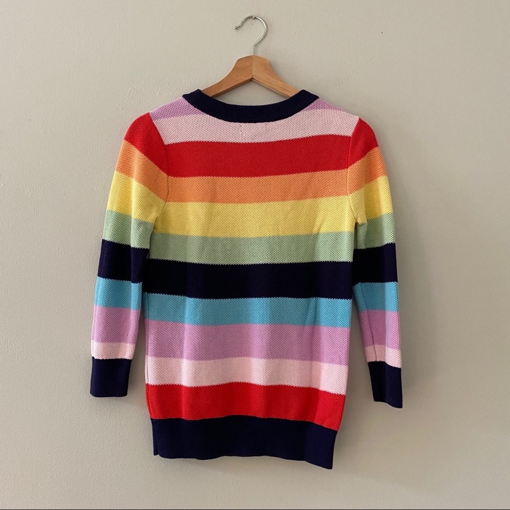 Halogen Knit sweater rainbow multi stripe S EUC - Picture 3 of 5